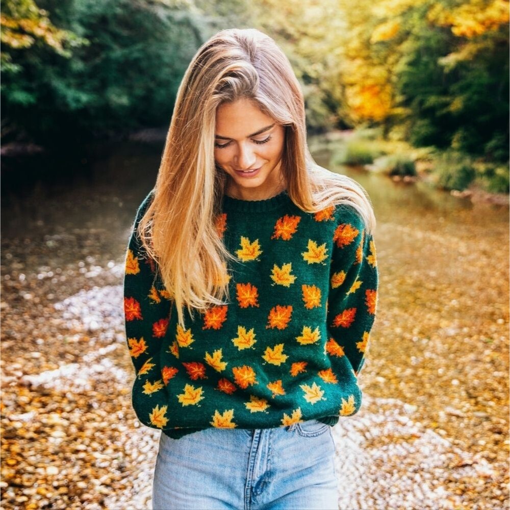Kiel James Patrick The Big Cozy Fall Leaf Sweater